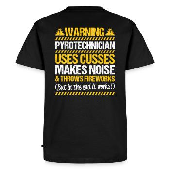 Pyrotechnicien Feux d’artifice Pyrotechnie Pyrotechnicien - T-shirt Premium bio Homme - noir - Dos - Nico (187cm)