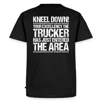 Chauffeur de camion Chauffeur de camion Chauffeur professionnel Camionneur - T-shirt Premium bio Homme - noir - Dos - Nico (187cm)