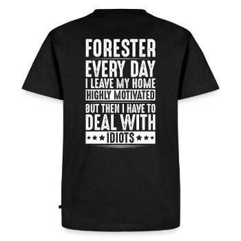 Forestier Forestier Forestier Forestier Ouvrier forestier Forêt - T-shirt Premium bio Homme - noir - Dos - Nico (187cm)