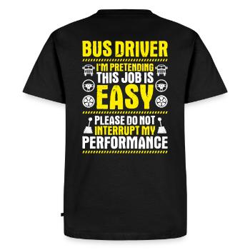 Chauffeur d’autobus Chauffeur d’autobus Autobus chauffeur d’autobus scolaire - T-shirt Premium bio Homme - noir - Dos - Nico (187cm)
