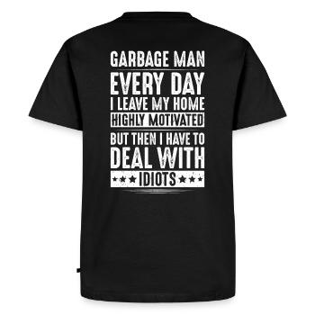 Spécialiste du recyclage et de la gestion des déchets - T-shirt Premium bio Homme - noir - Dos - Nico (187cm)
