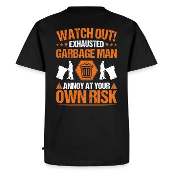 Spécialiste du recyclage et de la gestion des déchets - T-shirt Premium bio Homme - noir - Dos - Nico (187cm)