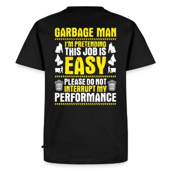 Spécialiste du recyclage et de la gestion des déchets - T-shirt Premium bio Homme - noir - Dos - Nico (187cm)