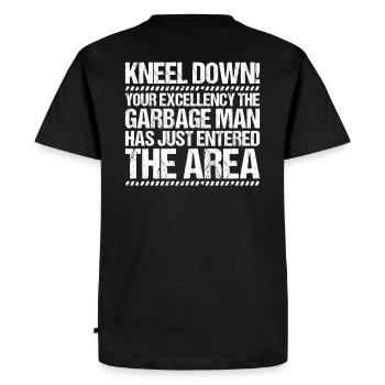 Spécialiste du recyclage et de la gestion des déchets - T-shirt Premium bio Homme - noir - Dos - Nico (187cm)
