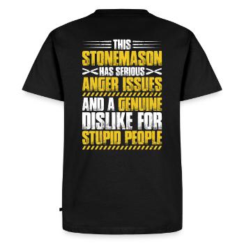 Steinmetz Steinbildhauer Stonemason Stone Mason - Men's Premium Organic T-Shirt - black - Back - Nico (187cm)