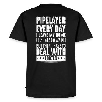 Pipeline Constructor Pipeline Construction Pipelayer - Men's Premium Organic T-Shirt - black - Back - Nico (187cm)