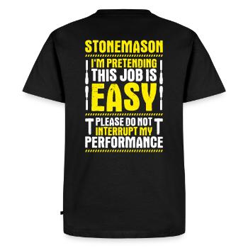 Steinmetz Steinbildhauer Tailleur de pierre Maçon - T-shirt Premium bio Homme - noir - Dos - Nico (187cm)