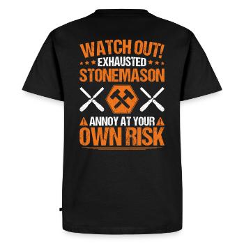 Steinmetz Steinbildhauer Stonemason Stone Mason - Men's Premium Organic T-Shirt - black - Back - Nico (187cm)