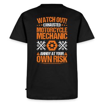 Two-wheel mechatronics engineer Motorcycle Motorcycle Mechanic - Men's Premium Organic T-Shirt - black - Back - Nico (187cm)