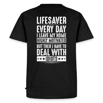 Sauveteur sauvetage aquatique sauveteur - T-shirt Premium bio Homme - noir - Dos - Nico (187cm)