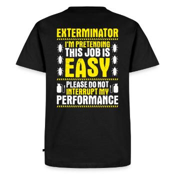 Exterminateur de lutte antiparasitaire Exterminateur - T-shirt Premium bio Homme - noir - Dos - Nico (187cm)