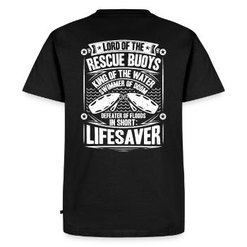 Lifeguard Water Rescue Lifesaver - Men's Premium Organic T-Shirt - black - Back - Nico (187cm)