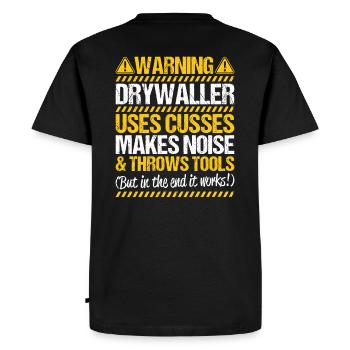 Drywall fitter Drywaller - Men's Premium Organic T-Shirt - black - Back - Nico (187cm)