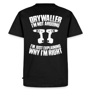 Drywall fitter Drywaller - Men's Premium Organic T-Shirt - black - Back - Nico (187cm)