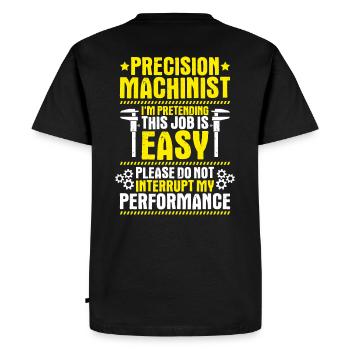 Mécanicien de précision Machiniste de précision - T-shirt Premium bio Homme - noir - Dos - Nico (187cm)