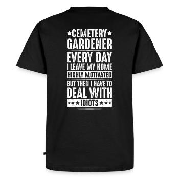 Friedhofsgärtner Jardinier du cimetière Friedhof - T-shirt Premium bio Homme - noir - Dos - Nico (187cm)