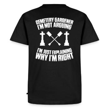 Friedhofsgärtner Jardinier du cimetière Friedhof - T-shirt Premium bio Homme - noir - Dos - Nico (187cm)
