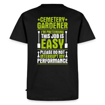 Friedhofsgärtner Jardinier du cimetière Friedhof - T-shirt Premium bio Homme - noir - Dos - Nico (187cm)