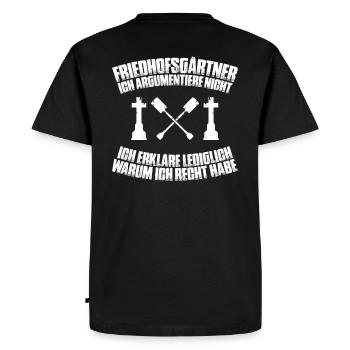 Friedhofsgärtner Friedhof Cemetery Gardener - Männer Premium Bio T-Shirt - Schwarz - Hinten - Nico (187cm)