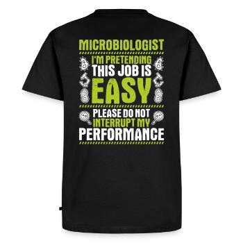 Microbiologie Microbiologiste Biologiste Biologiste - T-shirt Premium bio Homme - noir - Dos - Nico (187cm)