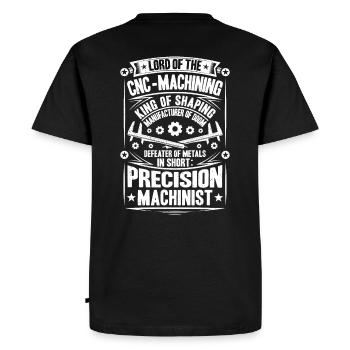 Precision mechanic Precision Machinist - Men's Premium Organic T-Shirt - black - Back - Nico (187cm)