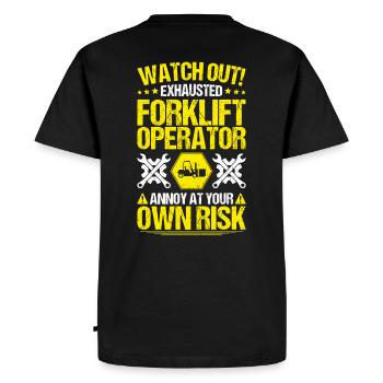 Forklift Driver Forklift Operator - Men's Premium Organic T-Shirt - black - Back - Nico (187cm)