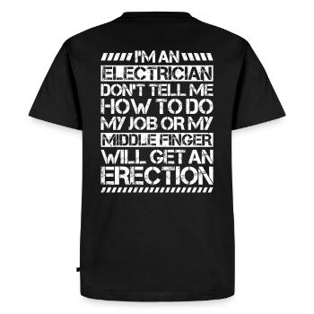 Electronics Electrician Electrician Lineman - Men's Premium Organic T-Shirt - black - Back - Nico (187cm)