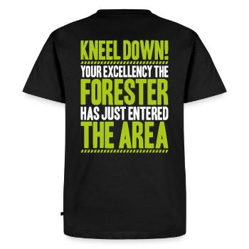 Forestier Forestier Forestier Travailleurs forestiers Forêt - T-shirt Premium bio Homme - noir - Dos - Nico (187cm)