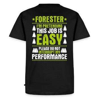 Forestier Forestier Forestier Travailleurs forestiers Forêt - T-shirt Premium bio Homme - noir - Dos - Nico (187cm)