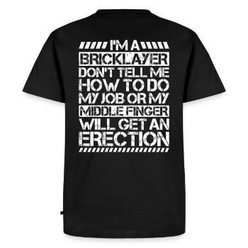 Maître Maçonnerie Maçonnerie Maçon Maçon - T-shirt Premium bio Homme - noir - Dos - Nico (187cm)