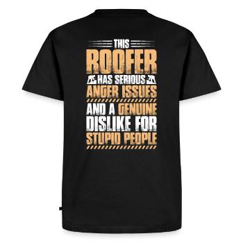 Couvreur Toiture Toiture Toiture Couvreurs Toiture - T-shirt Premium bio Homme - noir - Dos - Nico (187cm)