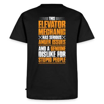 Elevator Fitter Elevator Mechanic Elevator Mechanic - Men's Premium Organic T-Shirt - black - Back - Nico (187cm)