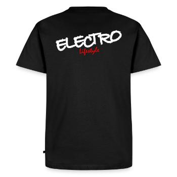 ELECTRO Lifestyle 1 - Männer Premium Bio T-Shirt - Schwarz - Hinten - Nico (187cm)