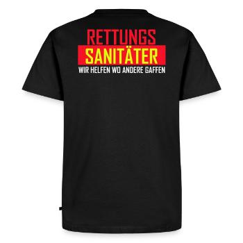 Rettungs Sanitäter Helfen Andere Gaffen Geschenk - Männer Premium Bio T-Shirt - Schwarz - Hinten - Nico (187cm)