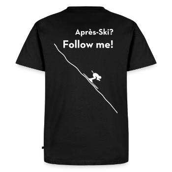 Après-ski ? Suivez-moi! Révélation de la fête de ski - T-shirt Premium bio Homme - noir - Dos - Nico (187cm)