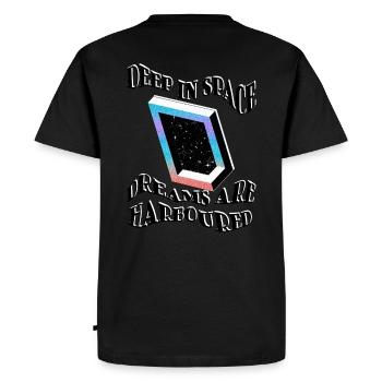 Penrose shape graphic design quote - Men's Premium Organic T-Shirt - black - Back - Nico (187cm)