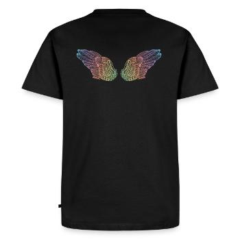 rainbow wings flight mode - Men's Premium Organic T-Shirt - black - Back - Nico (187cm)