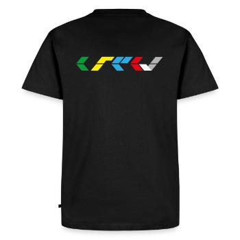 CREW clapperboard style - Men's Premium Organic T-Shirt - black - Back - Nico (187cm)