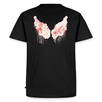 Angelwings,Wings,Magnolienl,Flowers,Angel Wings - Men's Premium Organic T-Shirt - black - Back - Nico (187cm)