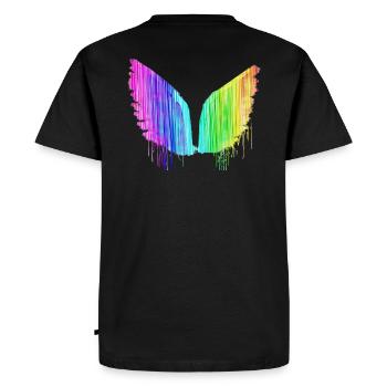 Angelwings,Wings,Watercolor,Angel Wings,Colorful,LGBT - Men's Premium Organic T-Shirt - black - Back - Nico (187cm)