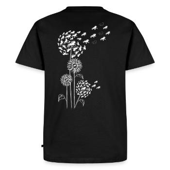 Pissenlit à la fleur et Tölt White - T-shirt Premium bio Homme - noir - Dos - Nico (187cm)