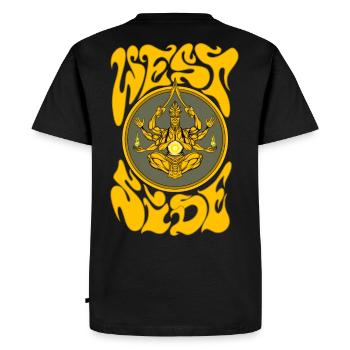 Côté ouest - T-shirt Premium bio Homme - noir - Dos - Nico (187cm)