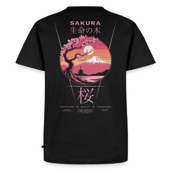 Sakura - Japon - T-shirt Premium bio Homme - noir - Dos - Nico (187cm)