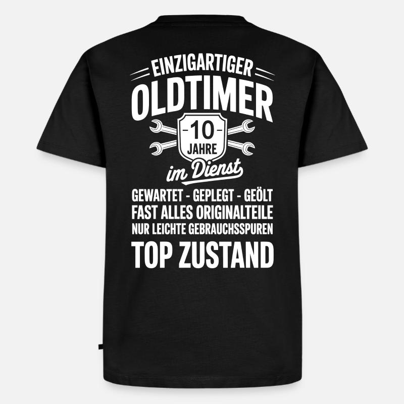bester Mitarbeiter - Oldtimer Mechaniker - Männer Premium Bio T-Shirt - Schwarz
