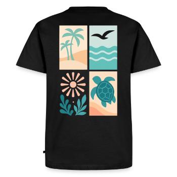 Tropical Coastal Four-Frame Series - Men's Premium Organic T-Shirt - black - Back - Nico (187cm)