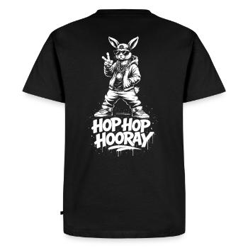 HOP HOP HOURRA Bunny - T-shirt Premium bio Homme - noir - Dos - Nico (187cm)