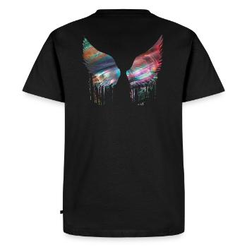 Angelwings,Ailes,Aquarelle,Ailes d’Ange,Métallique - T-shirt Premium bio Homme - noir - Dos - Nico (187cm)