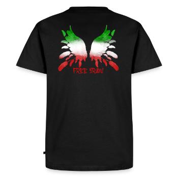 Free Iran, Freedom, Iran, Angelwings,Engelsflügel - Men's Premium Organic T-Shirt - black - Back - Nico (187cm)