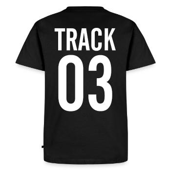 TRACK - Men's Premium Organic T-Shirt - black - Back - Nico (187cm)