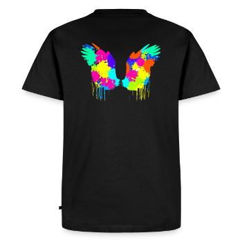 Angelwings,Wings,Aquarelle,Coloré, Angel Wings - T-shirt Premium bio Homme - noir - Dos - Nico (187cm)